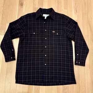 Havana’ Jacks Cafe Men’s Black Brown Plaid Button Up Long Sleeve Shirt / Size M
